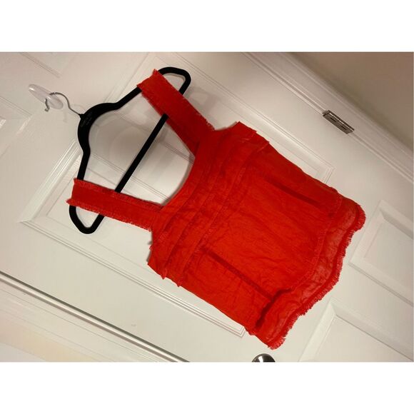 J. Crew women’s linen sleeveless blouse burnt orange size 4 - Picture 1 of 6